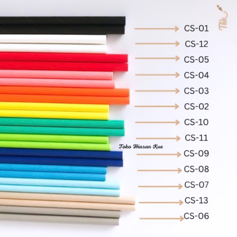 (25pcs) Paper Straw Sedotan Kertas Warna Polos Biasa/Foil
