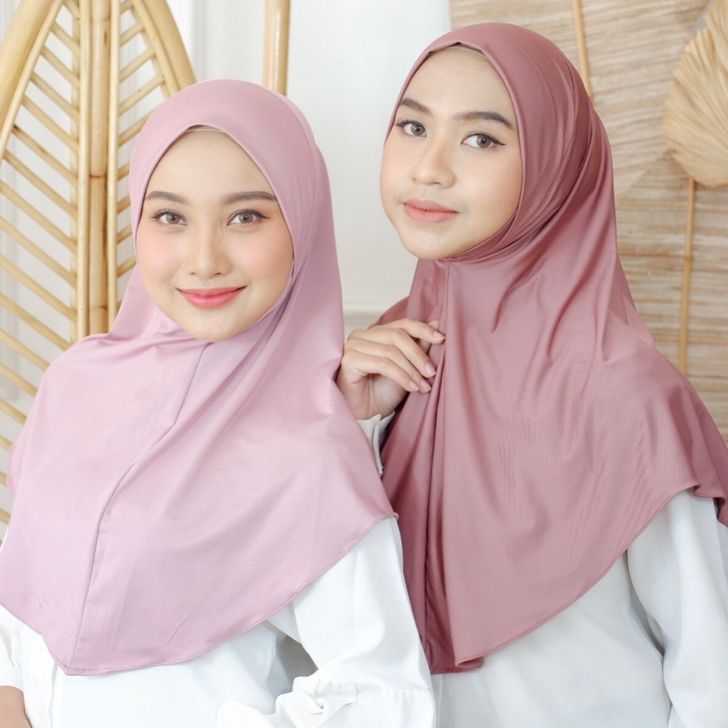 Jasmine jilbab- Hijab Bergo Malay Dagu Jersey Spandex Instan Premium