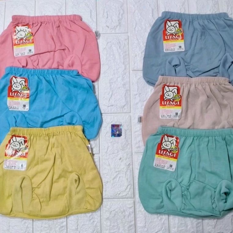Usagi SNI || 6 Pcs Celana Pop Bayi Usagi Premium Warna Polos | Celana Kodok Baby Usagi Premium Cewek