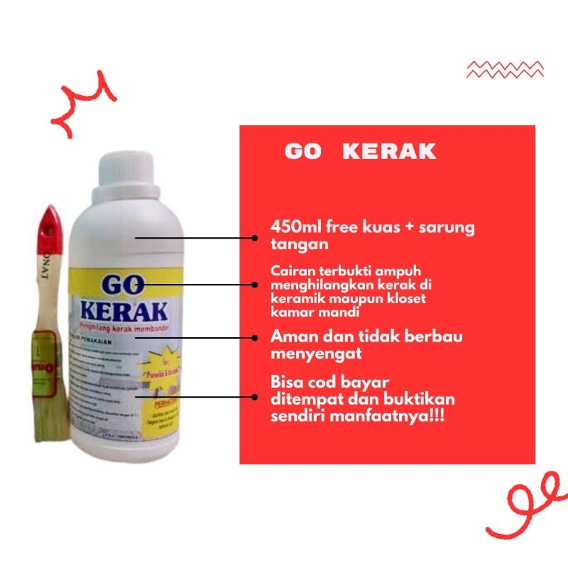 Pembersih Kamar Mandi go kerak free kuas dan sarung tangan