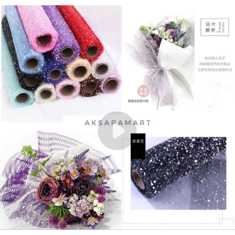 

Tambahan Tile salju untuk buket satin glitter