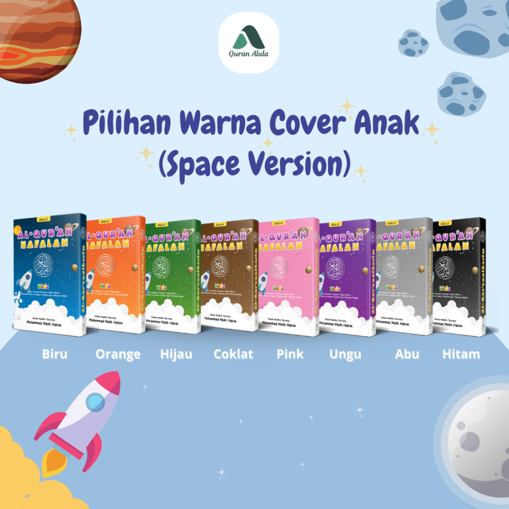 AlQuran Hafalan Custom Nama Mushaf Utsmani Madinah Quran Anak Terjemah Tajwid Warna Blok Warna A5