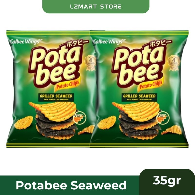 

Potabee Potato Chips Grilled Seaweed ( 35gr ) / Keripik Kentang Rasa Rumput Laut