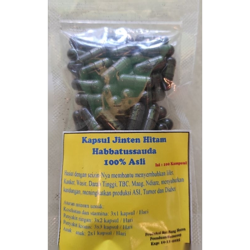 kapsul jinten hitam isi 100. habbahtusaudah jinten hitam isi 100 kapsul