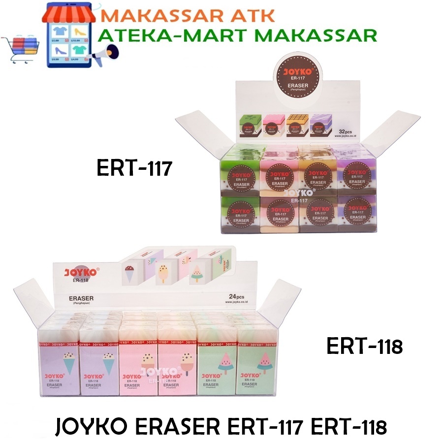 

[BOX] JOYKO ERASER ERT-117 ERT-118 PENGHAPUS PENSIL