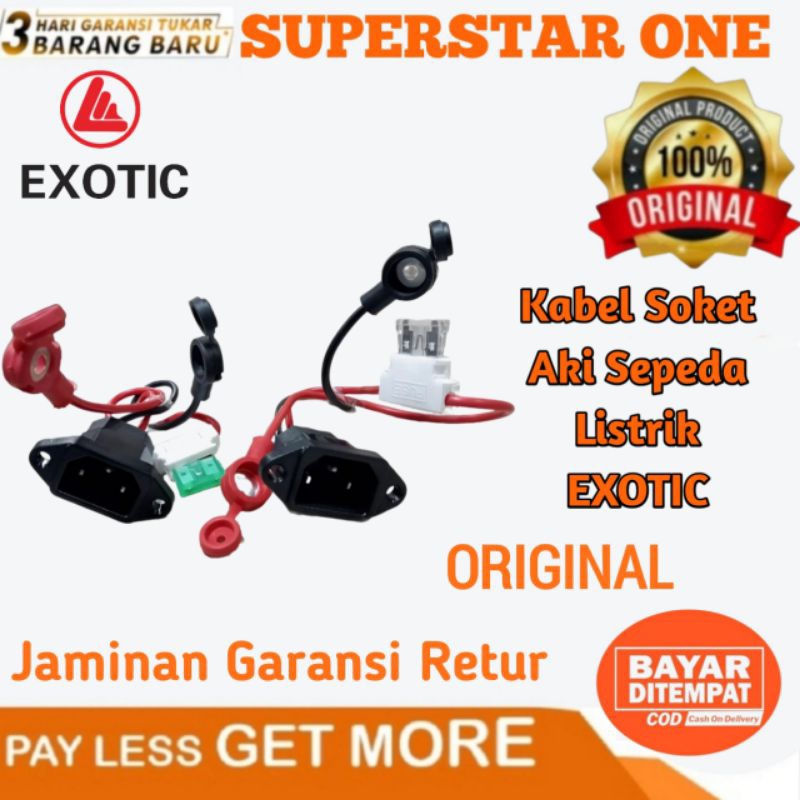 Kabel Soket Aki Sepeda Motor Listrik Exotic Original