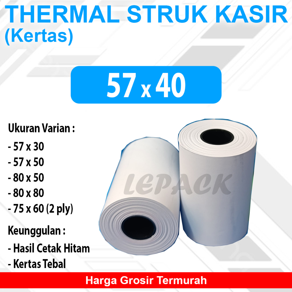 

Thermal Struk 57x40 Paper Roll Struk Kasir (1 PCS)
