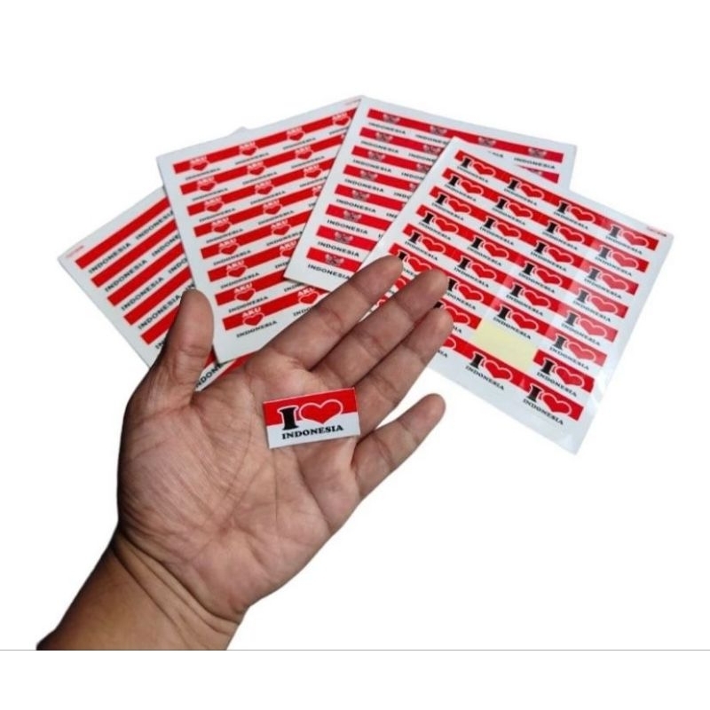 

Stiker Pipi merah putih 32pcs, Stiker pipi
