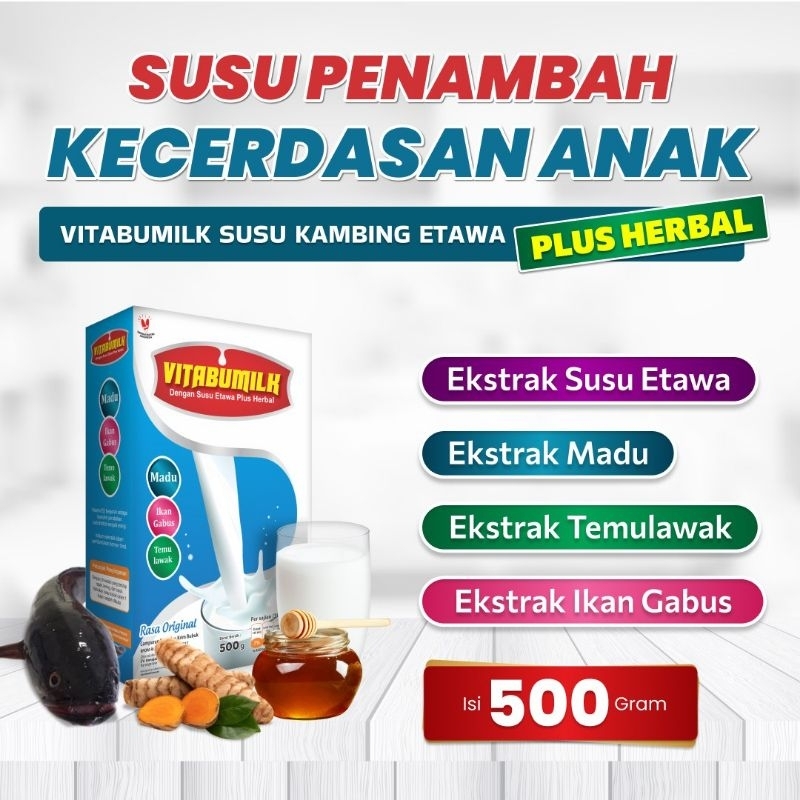 

Vitabumilk Susu Kambing Plus temulawak, madu dan ikan gabus