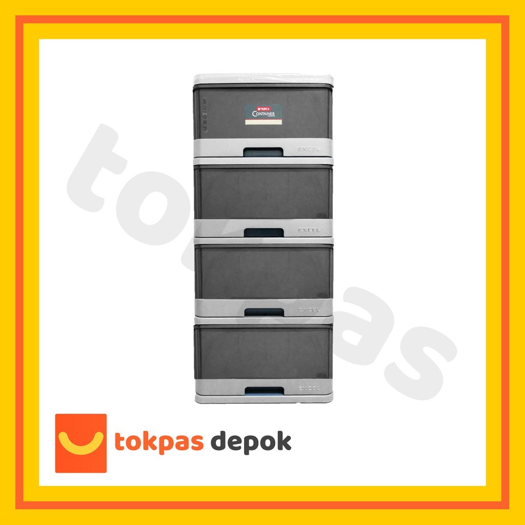 Lemari Laci Plastik Lion Star Susun 4 Excel Container M 4 XC 9 Kabinet
