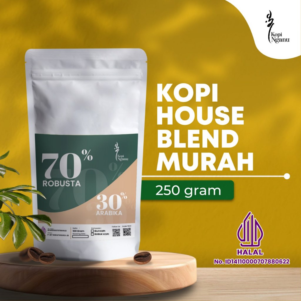 

Kopi Nganu Biji Bubuk Kopi 250 Gram | Blend Murah 70% Robusta 30% Arabika