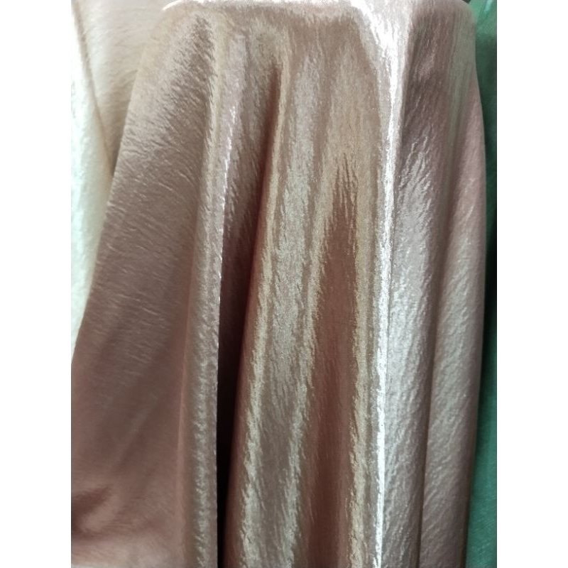 Kain silk jeruk // Bahan Shimmer Satin // kain satin kringkel // kain satin  liquit