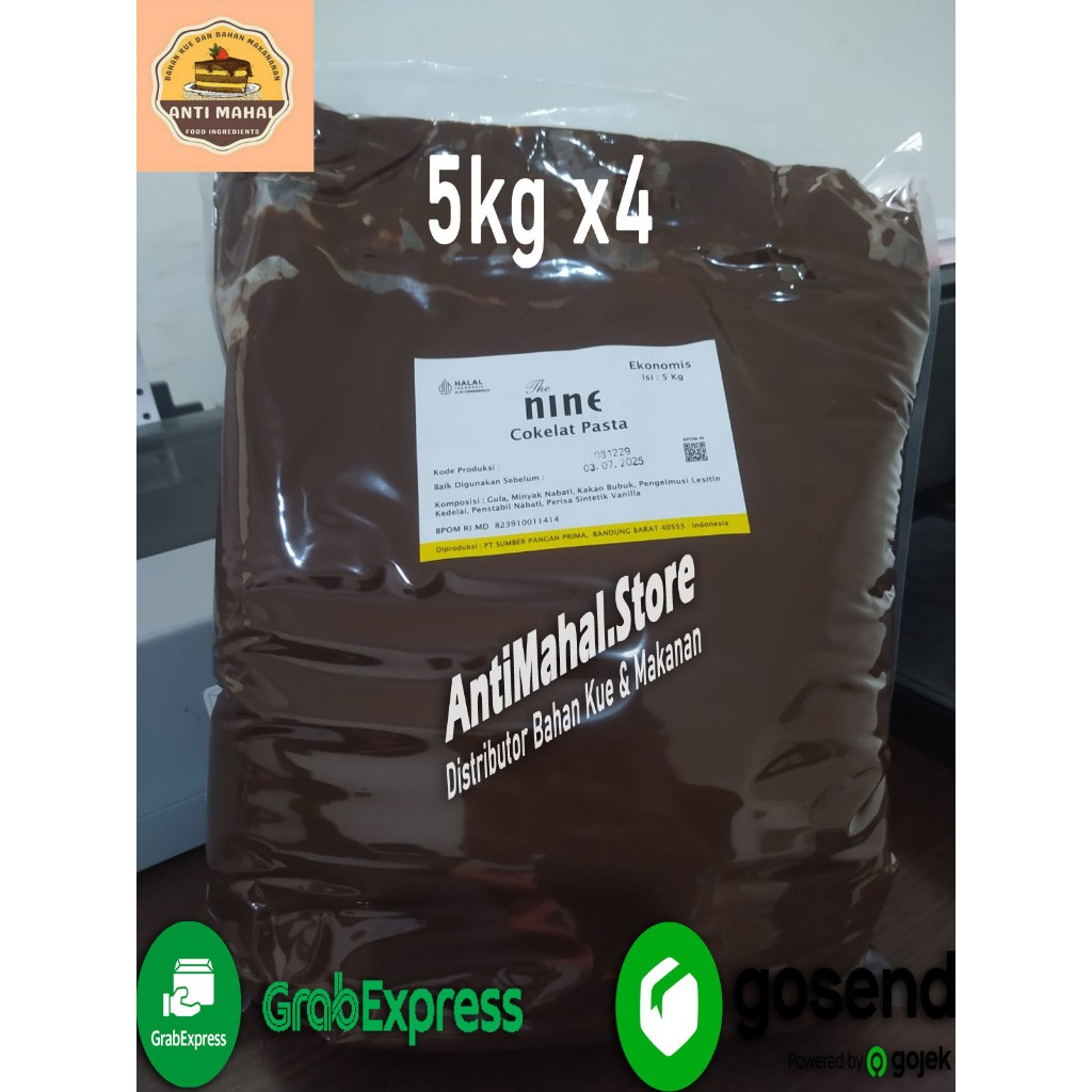 

QH Pasta Coklat merk The NINE/selai Cokelat / Chocolate Spread Isi 4X5Kg/20KG/Dus