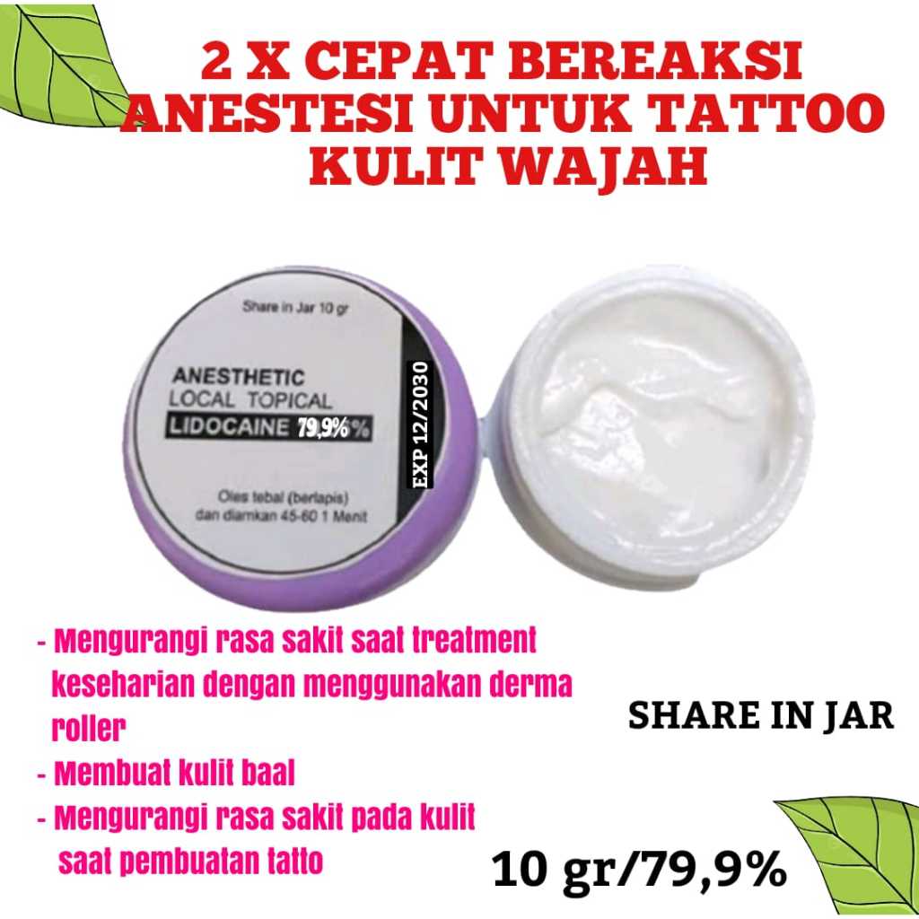 [ BISA COD ] Krim Anestesi Wajah 79,9% Share In Jar 10 gram Anastesi Cream Kebas Acne Scars Alat Per