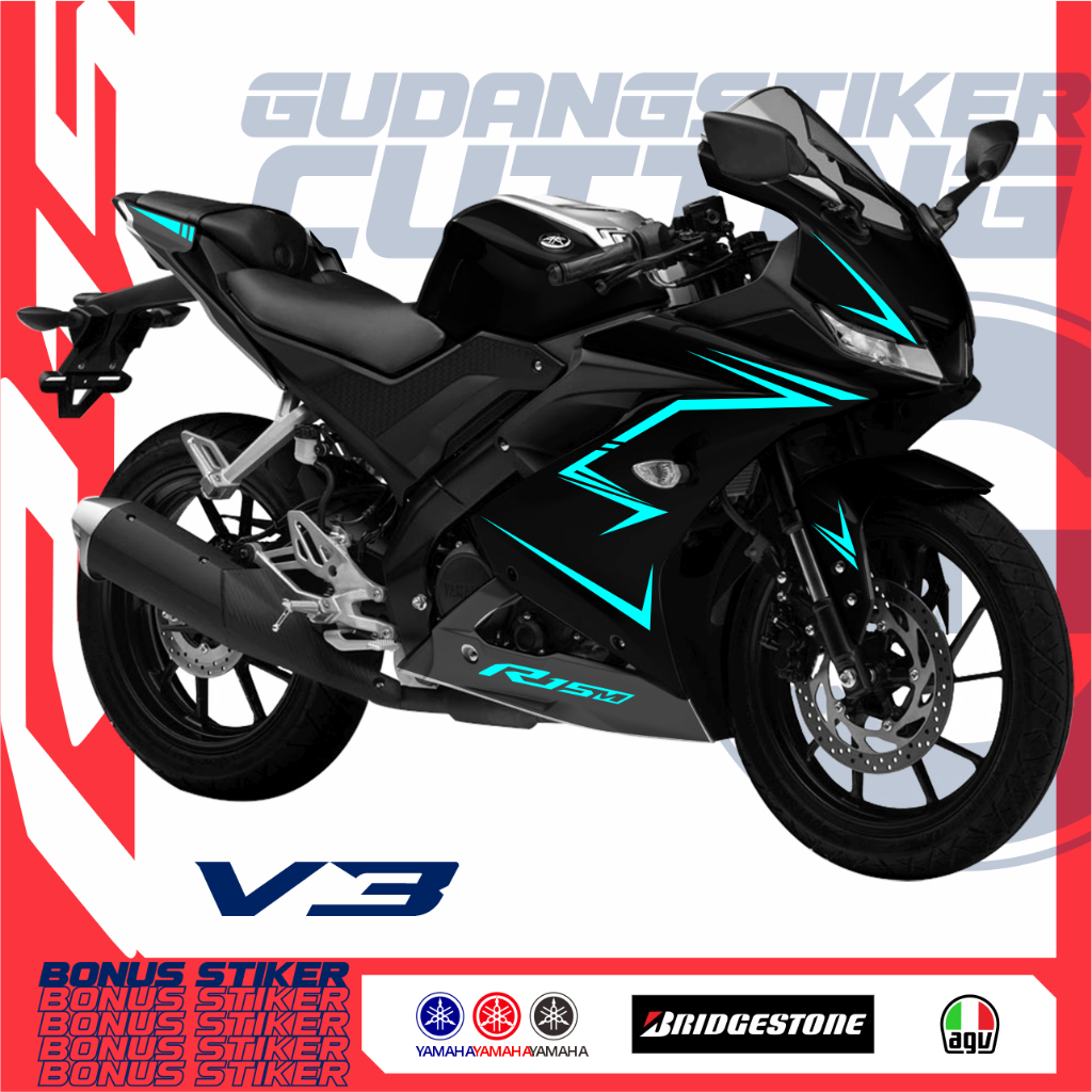 STRIPING CUTTING R15 V3 YAMAHA STIKER LIS AKSESORIS SEPEDA MOTOR