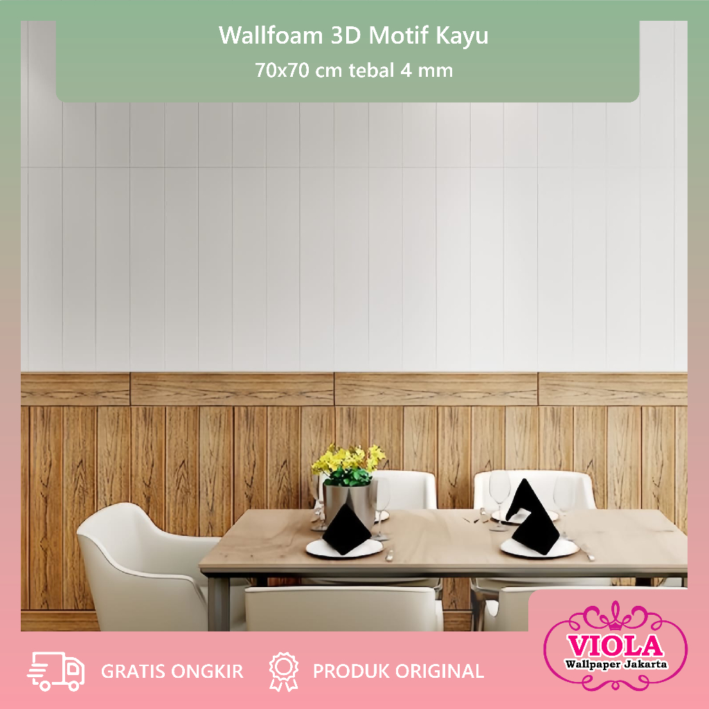 VW Wallpaper Foam 3D Motif Kayu 70x70