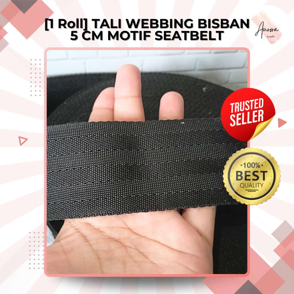 [1 Roll] TALI WEBBING BISBAN 5 CM MOTIF SEATBELT