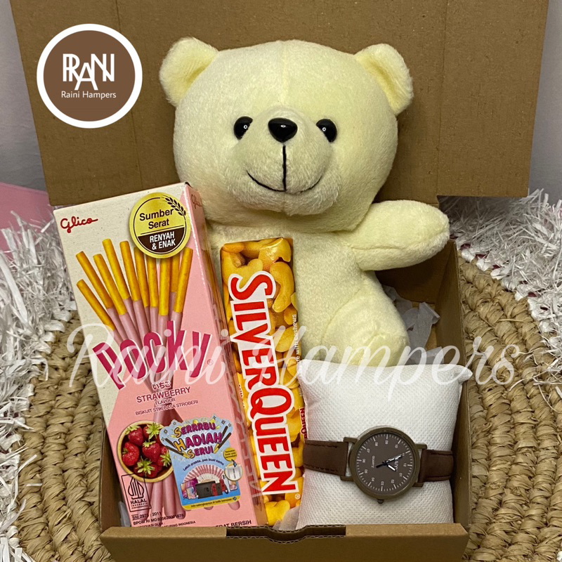 Gift Box Boneka dan Coklat - Kado Ulang Tahun Cewek - Kado Graduation / Anniversary / Ulang Tahun / 