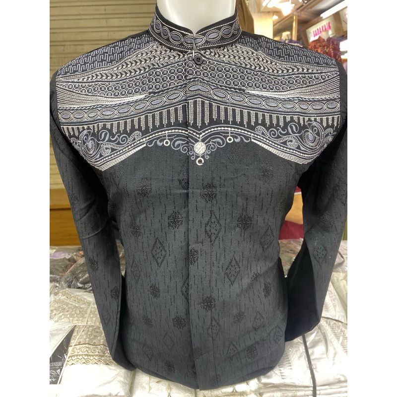 BAJU KOKO HASGRADINI JAGUARD HITAM
