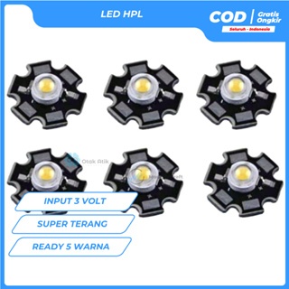 Lampu high power LED HPL 1 WATT dengan pendingin heatsink nyala super terang