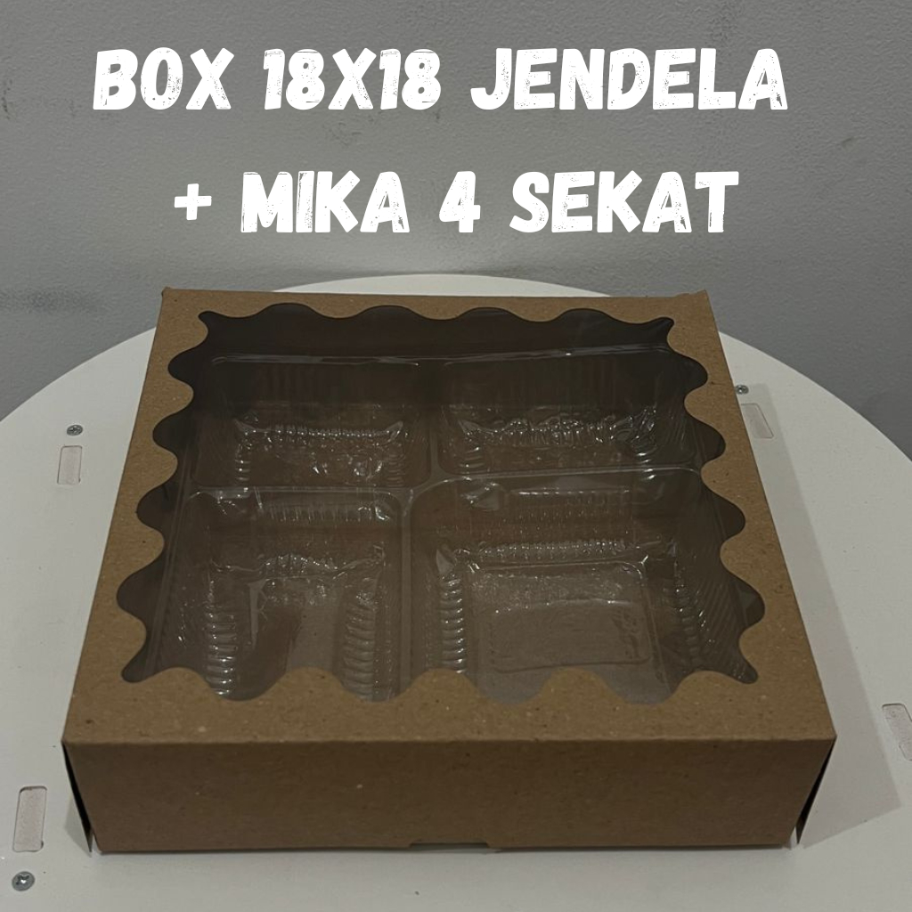 Box Catering 18x18x5 Jendela Gelombang / Dus Catering / Box Nasi - Plus Mika