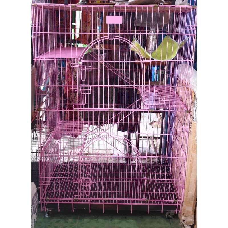 Kandang kucing Acis 90cm, 3 tingkat.