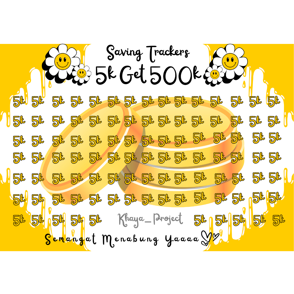 

Kertas Saving Challenge ukuran A6