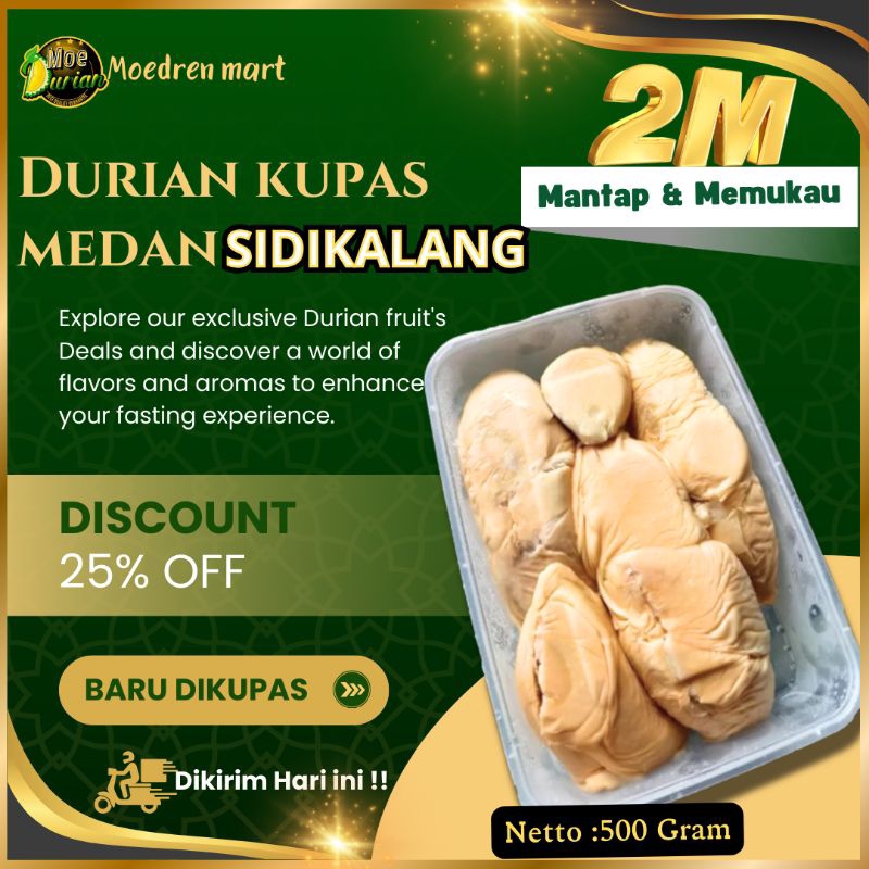 

Durian Kupas Medan Sidikalang Legit Manis 500gram