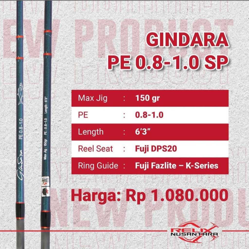 Relix Nusantara Joran Gindara SP PE 0.8 PE 1.5 PE 2.5 PE 3.5 Up Locking