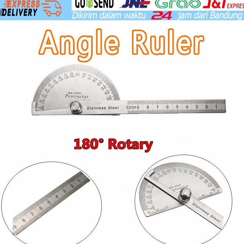 

Stainless Degree protractor busur derajat pengukur sudut penggaris busur Alat Ukur Sudut KODE C3T4