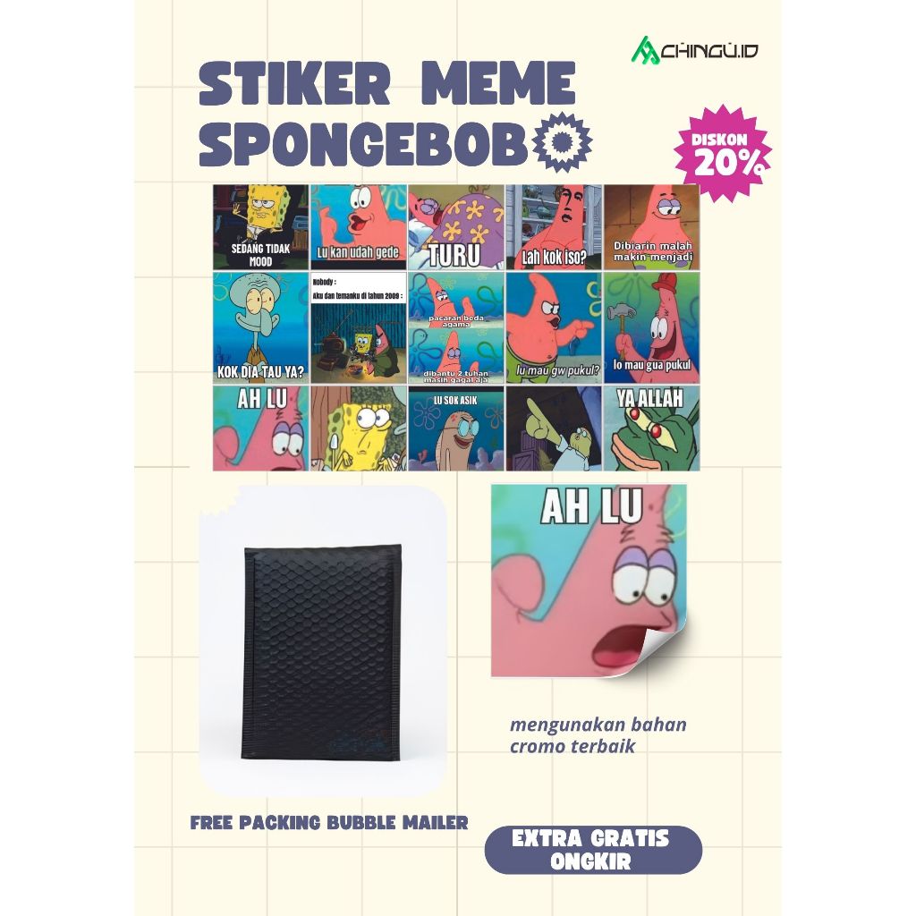 

MEME SPONGEBOB I STIKER MEME I STIKER I FREE PACKING