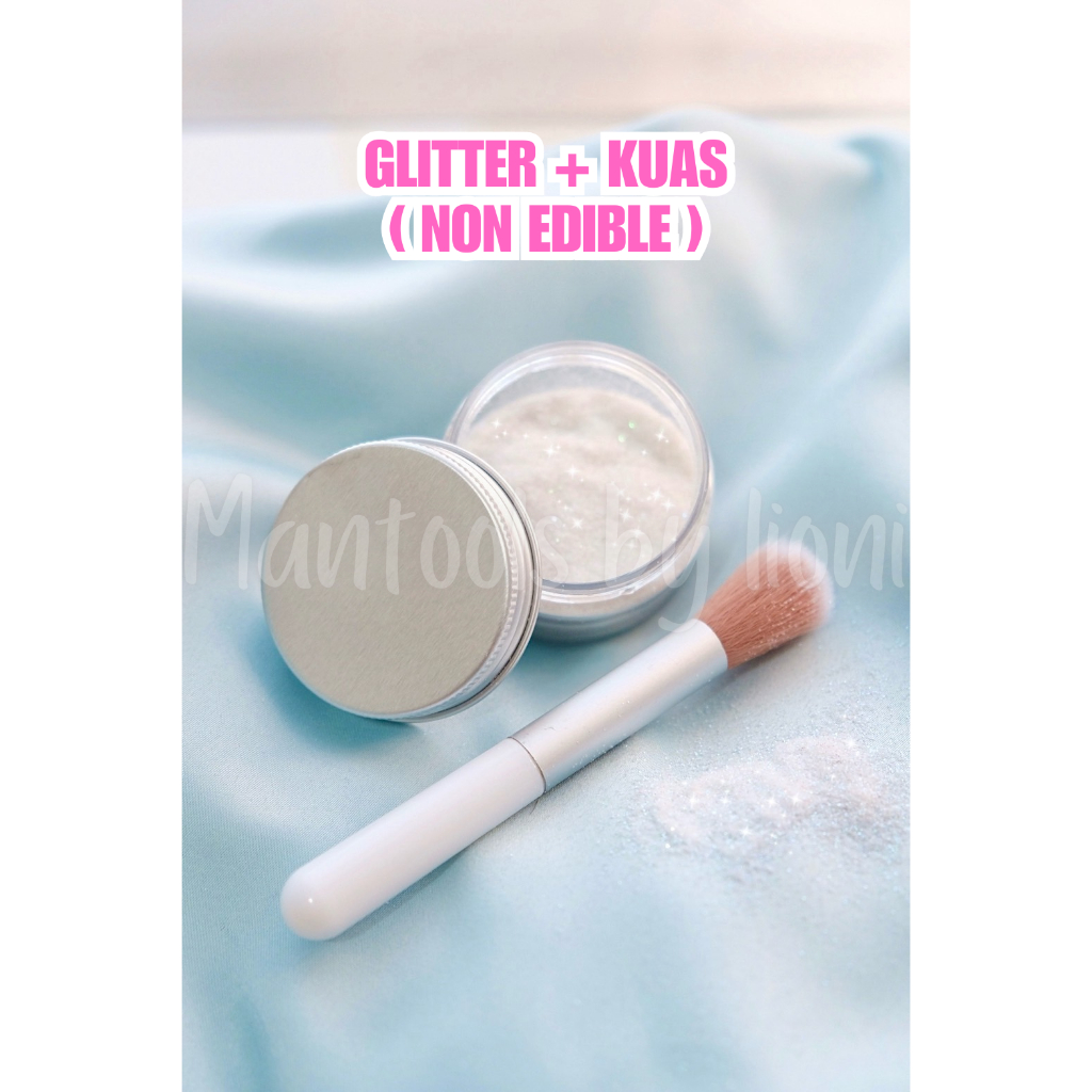 ACCESSORIES GLITTER (NON EDIBLE) DAN KUAS UNTUK DEKORASI KUE CAKE
