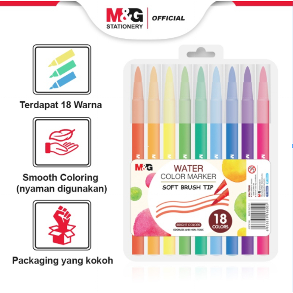 

M&G Pensil Warna Cair Spidol / Watercolor Pen Soft Brush Water Washable / Pensil Warna Bisa dicuci