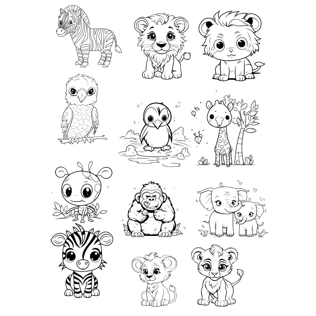 

Lembar Sketsa Mewarnai Hewan