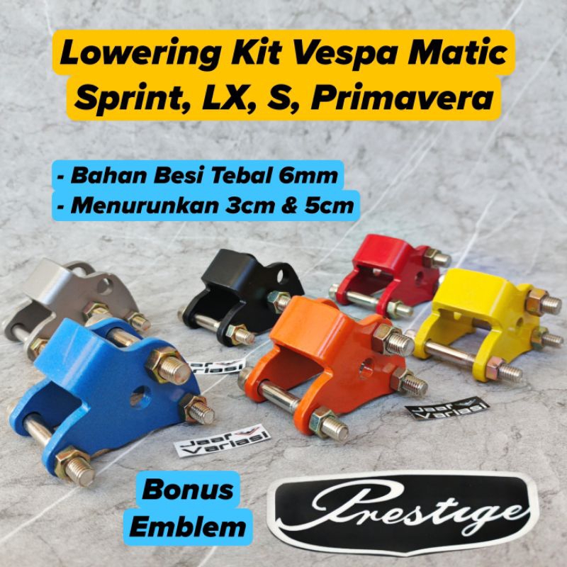 Lowering Kit Vespa Sprint Primavera Lx S Zelioni Pemendek Shock Belakang Vespa