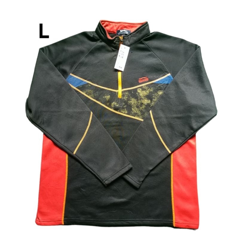 Slazenger size L baselayer outdoor second inner pollar tebal kaos gunung bekas baju half zip sweater