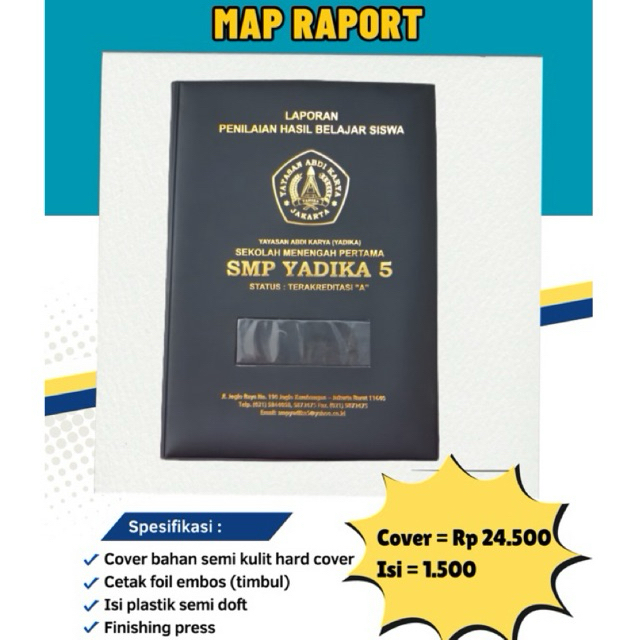 

Map rapot / map raport / laporan penilaian belajar siswa / pengadaan sekolah / pengadaan atk
