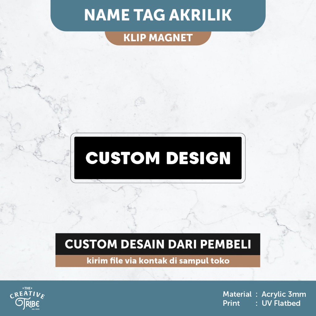 

CUSTOM - Name Tag Akrilik Magnet - Papan Nama Dada 3mm Magnetic