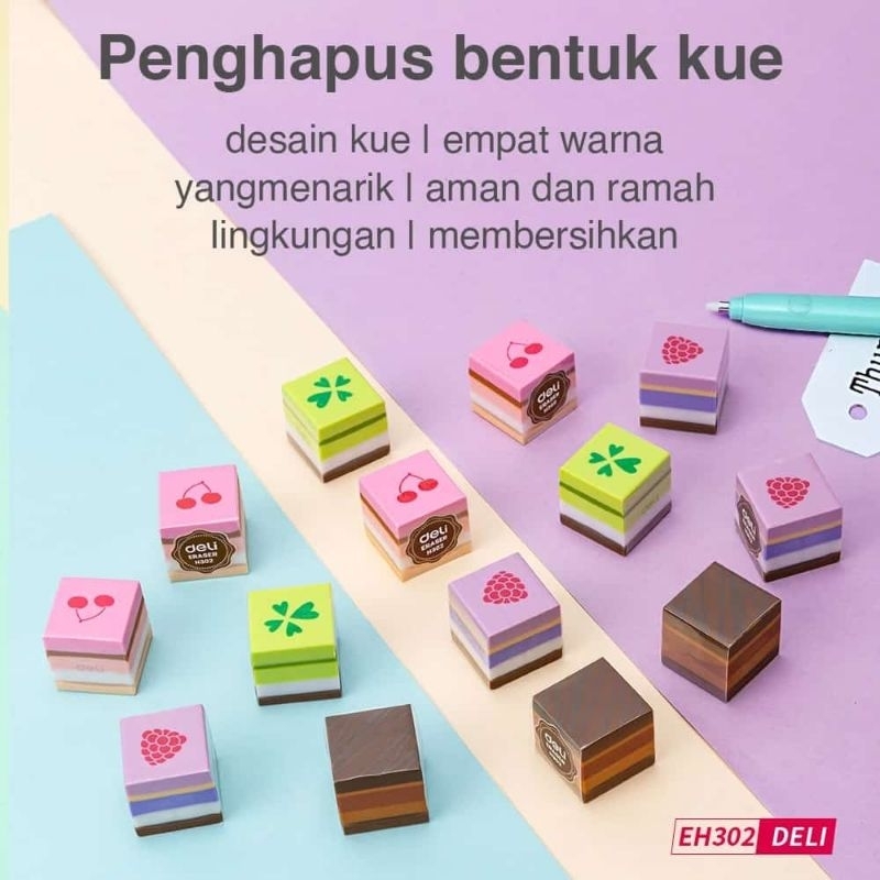 

Eraser Deli Multi flavor cake / penghapus betuk kue / penghapus pensil unik