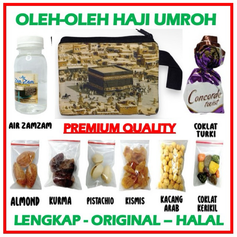 

Souvenir Umrah Paket Oleh-oleh Umroh dan Haji Pouch Dompet Mekkah Madinah ORIGINAL SAUDI