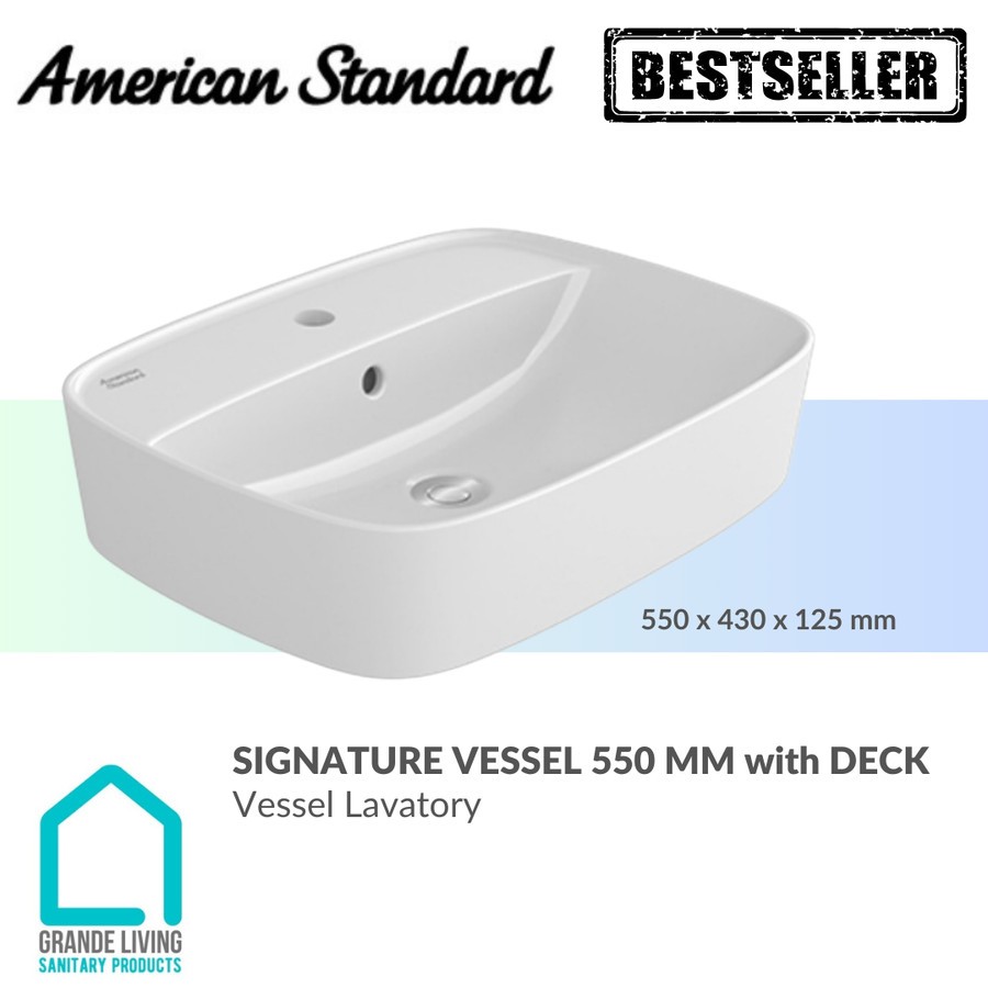 American Standard Wastafel Meja Signature Vessel With Deck