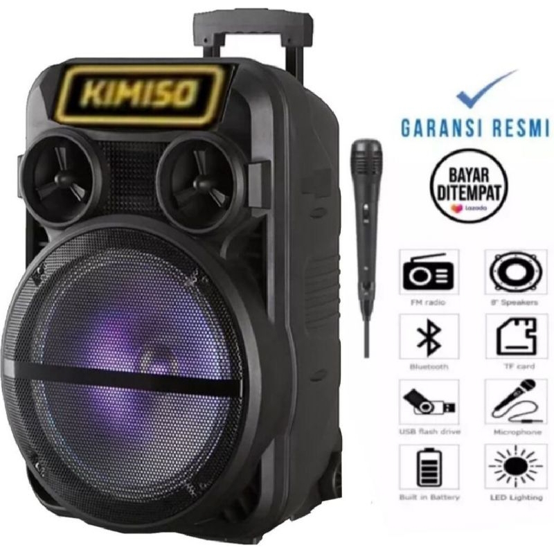 Speakee Bluetooth Mp3 Salon 3381 Power Bass Kimiso / Polytron Karaokean Gratis Mic Karaoken Bisa Cod