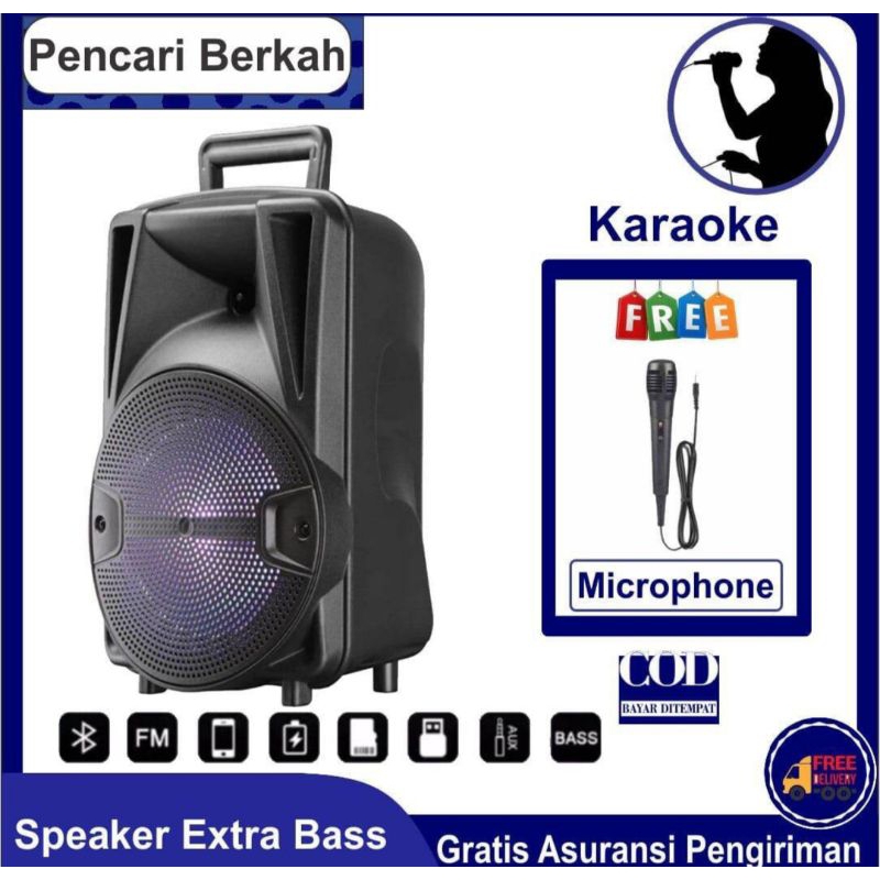 Big Promo Speaker Bluetooth Karaoke 3381 6,5 Inch Free Mic Karaoke Mp3 Salon Bluetooth Extra Bass