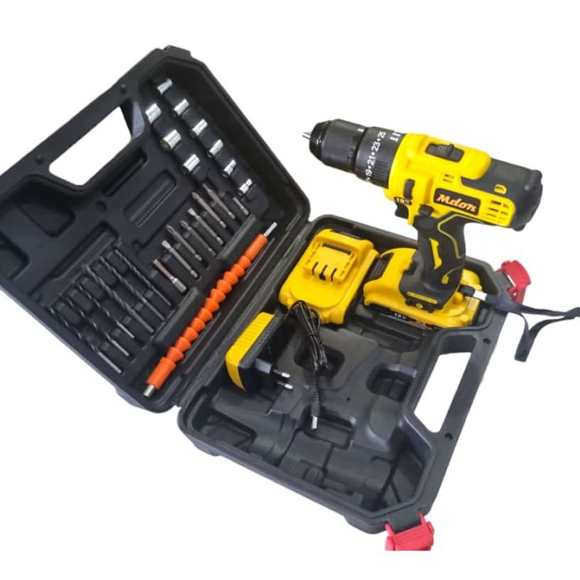 Cordless Drill Impact Drill 18V Mesin Bor Baterai Besi Beton MDON 18TS