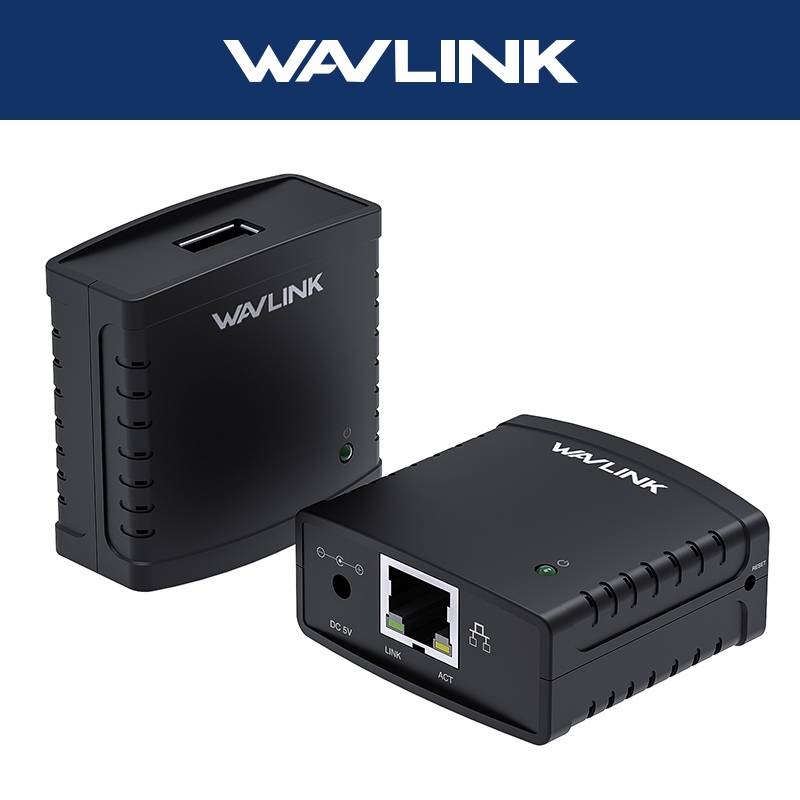 WAVLINK USB2.0 Wireless Print Server Wifi Dengan LAN Print Share Server untuk Printer USB