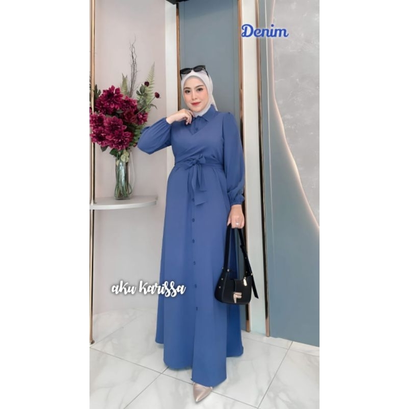 Hanifah Dress Sabrina Katun //Gamis Muslimah//Gamis Ori Aku Karissa