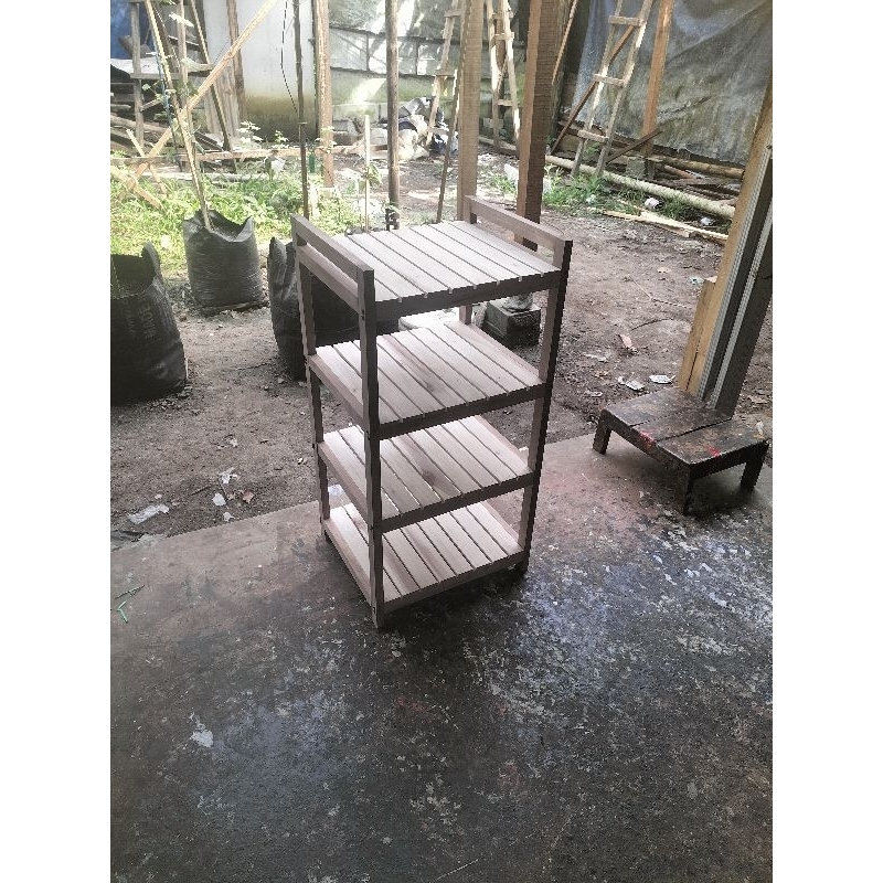 Rak kayu serbaguna 4 susun