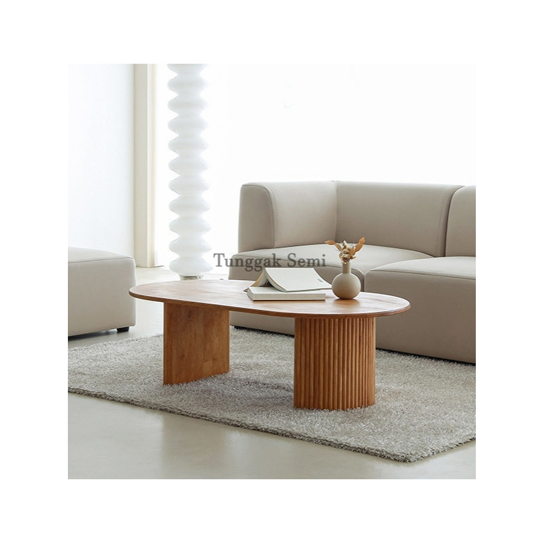 Tunggak Semi Meja Kopi Salur Kayu Jati Solid Furniture