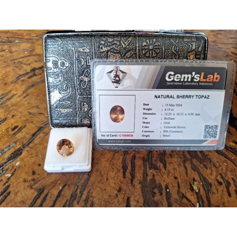 Batu Permata Natural Sherry Topaz