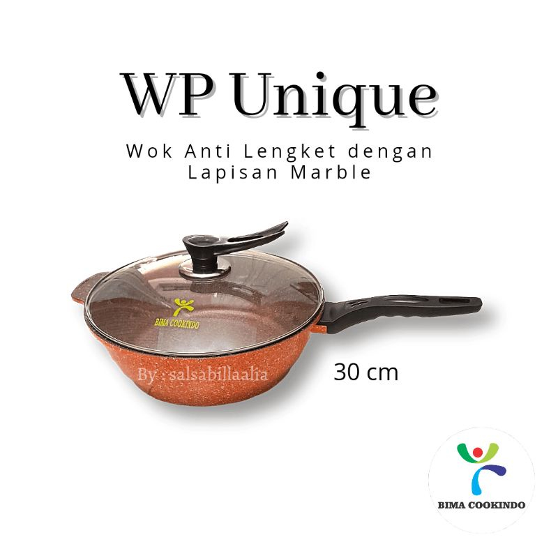 Wok Anti lengket UNIQUE WOK granite coating 30cm BIMA COOKINDO